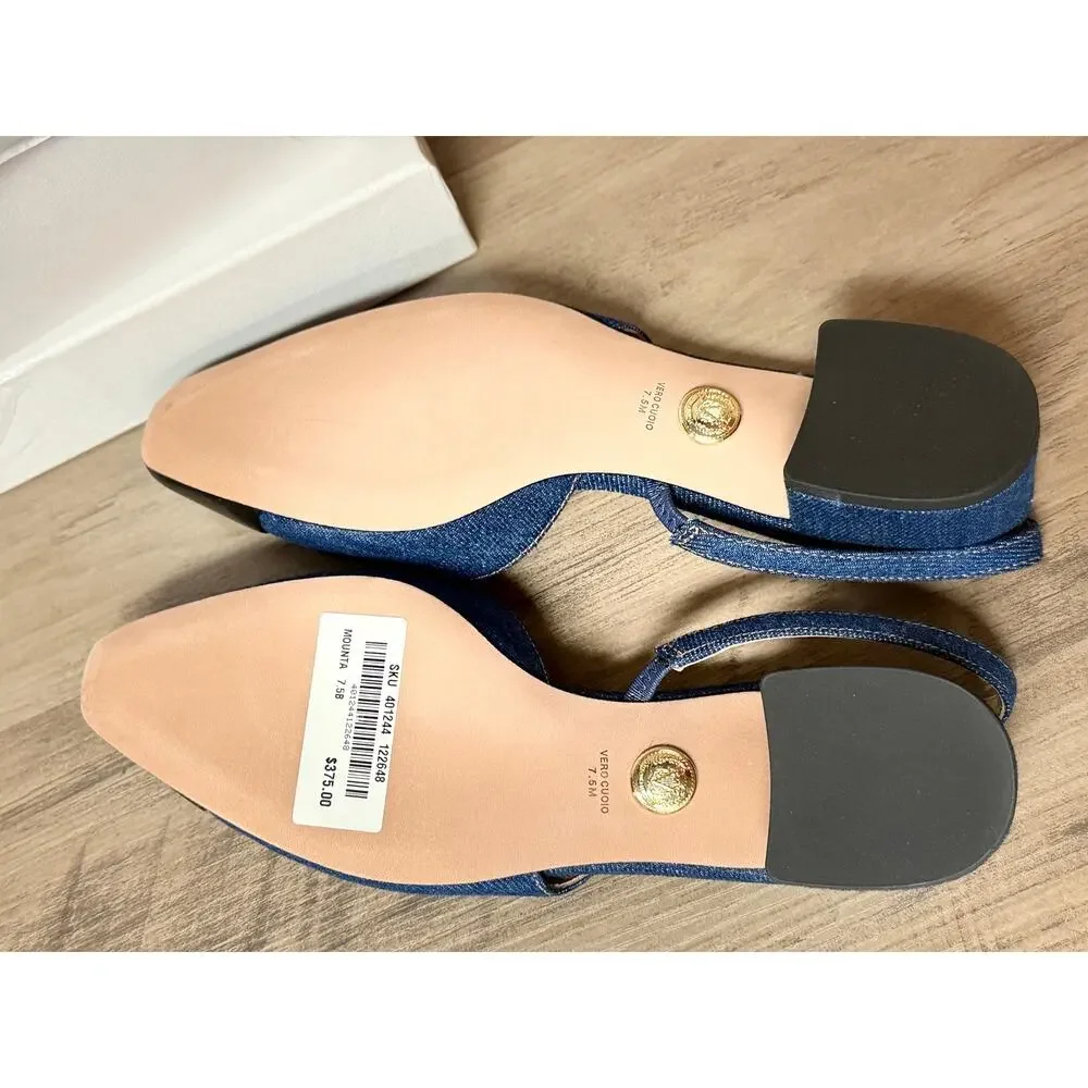 Veronica Beard Cecile Slingback Leather Pumps Size 7.5M